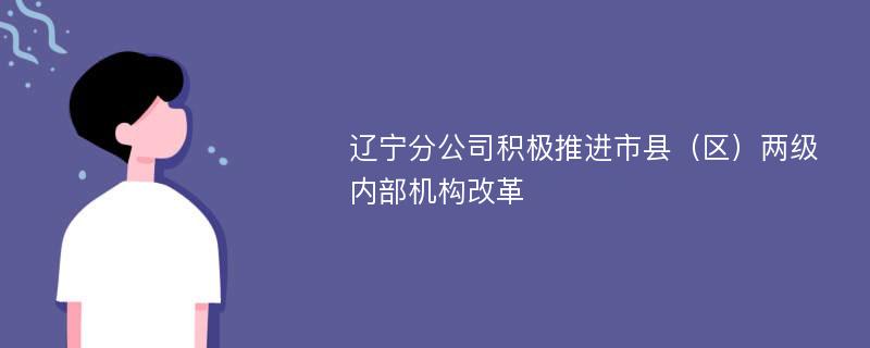 辽宁分公司积极推进市县（区）两级内部机构改革