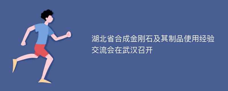 湖北省合成金刚石及其制品使用经验交流会在武汉召开